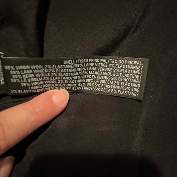 Ralph LaurenBlack Label  Black Virgin Wool Blazer w/Lamb Leather Cuffs and Trim - Picture 5 of 6